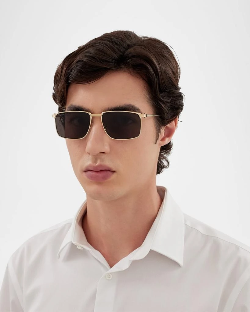 Cartier Men's CT0534SM Metal Rectangle Sunglasses 4