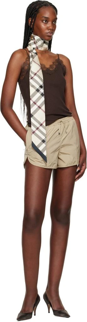 Burberry Beige Skinny Check Silk Scarf 2