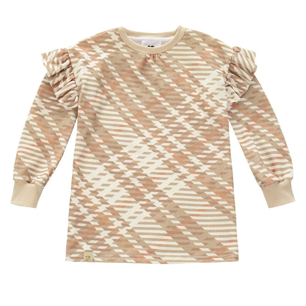 Omamimini Girls Plaid Ruffle Terry Dress 5