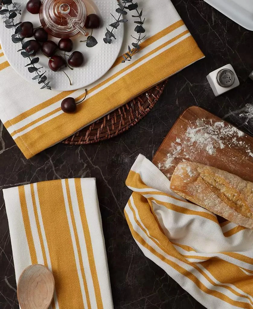 Design Imports Everyday Kitchen Dishtowel Collection Large Chef Stripe Tea Towel, 18x28", Honey Gold, 3 Count 8