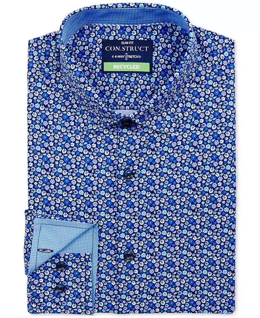 ConStruct Men’s Recycled Slim Fit Floral 4-Way Stretch Performance Dress Shirt 3