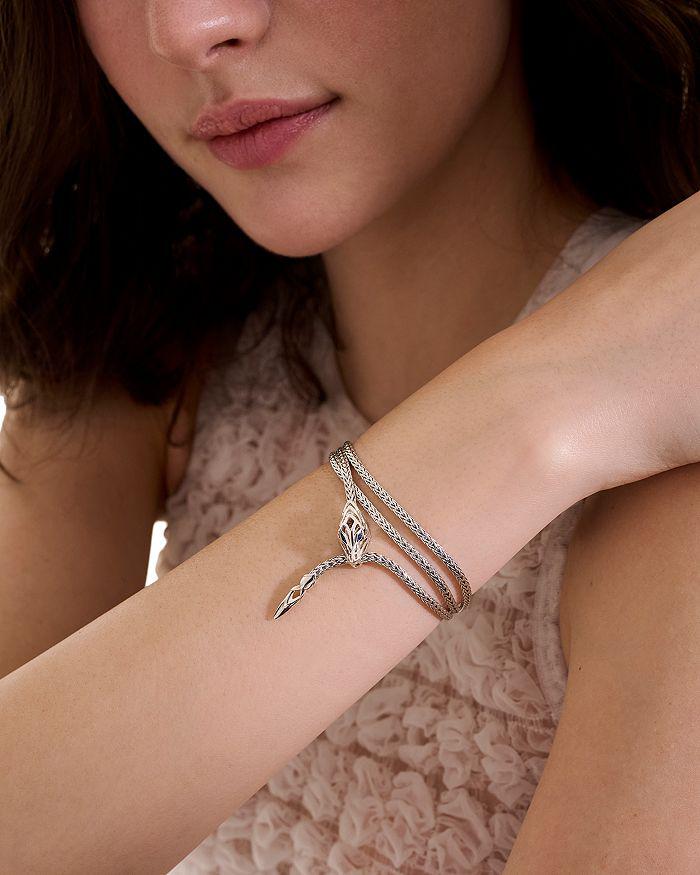 John Hardy Sterling Silver Blue Sapphire Naga Wrap Bracelet
