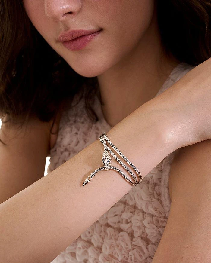 John Hardy Sterling Silver Blue Sapphire Naga Wrap Bracelet 2