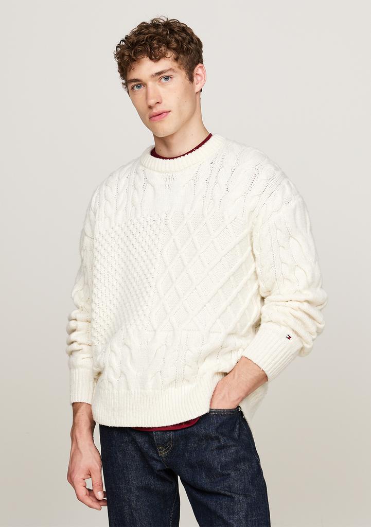 Tommy Hilfiger Cable Knit Flag Sleeve Sweater