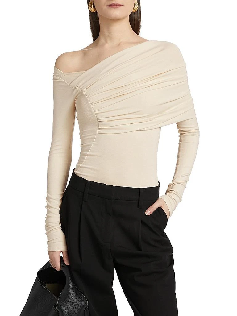 Nonchalant Label Maple Ruched One-Shoulder Long-Sleeve Top 3