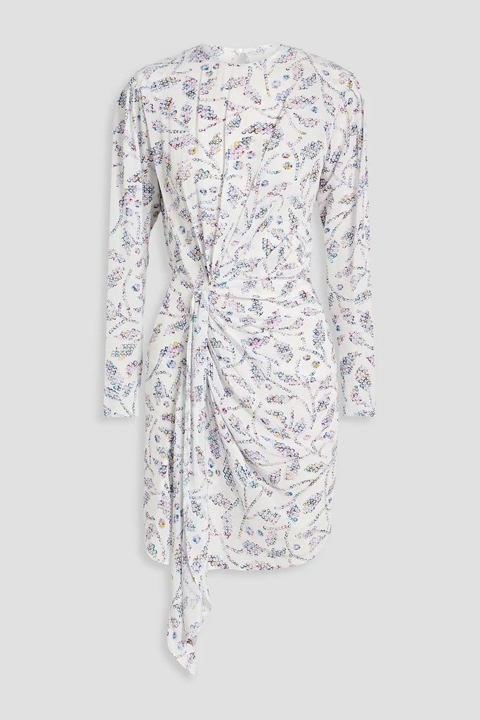 MARANT ÉTOILE Dulce draped printed crepe de chine mini dress 1