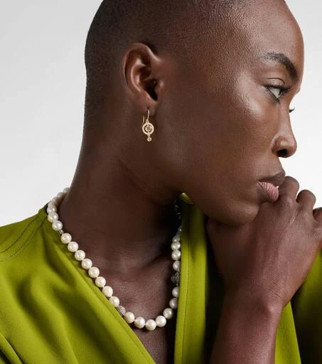 Ileana Makri Orbit 18kt gold drop earrings with diamonds 3