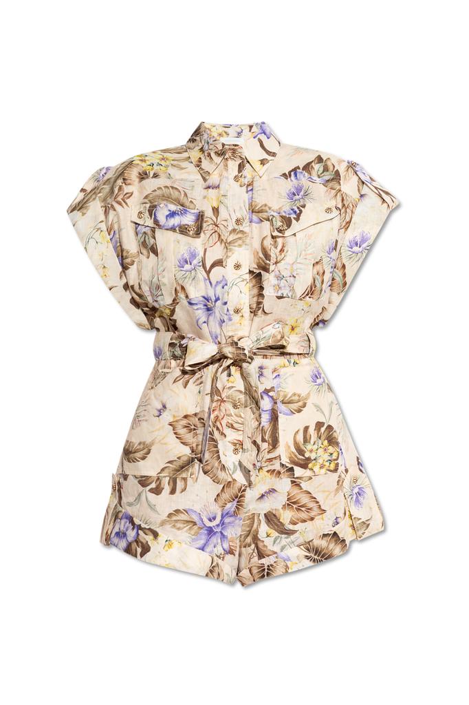 Zimmermann Acacia Linen Halter Romper - Jumpsuits - Free