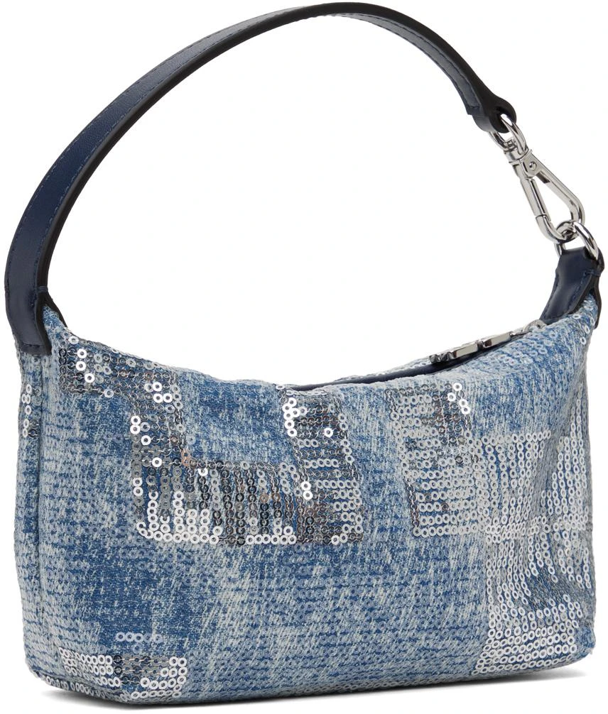 Ganni Blue Sequin Small Butterfly Pouch 3