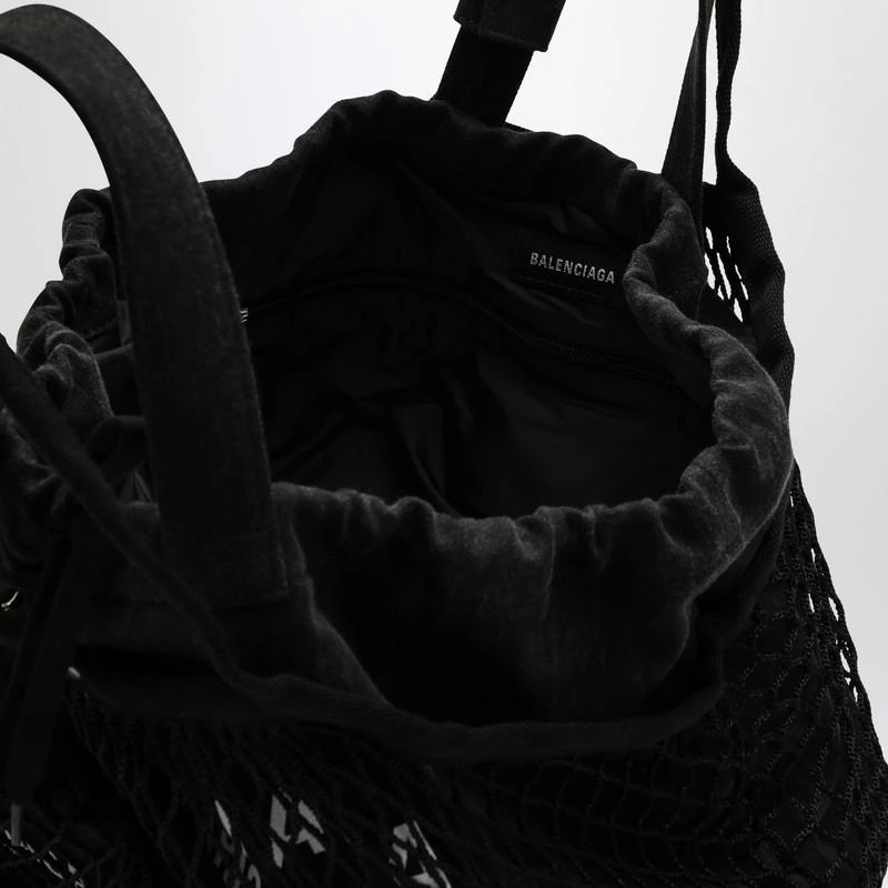 Balenciaga Medium 24/7 tote bag in washed black cotton with mesh 6