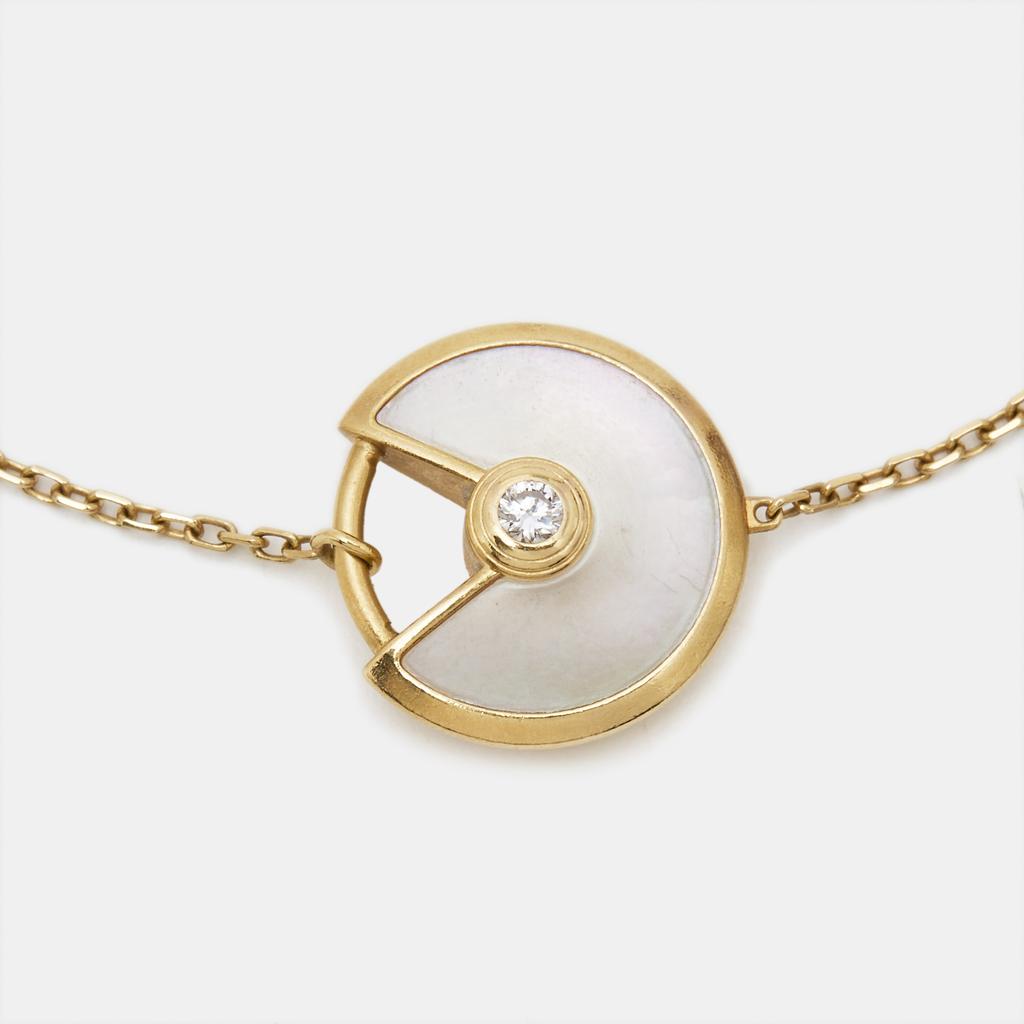 Cartier Cartier Amulette De Cartier Mother of Pearl Diamond 18k Yellow Gold Bracelet