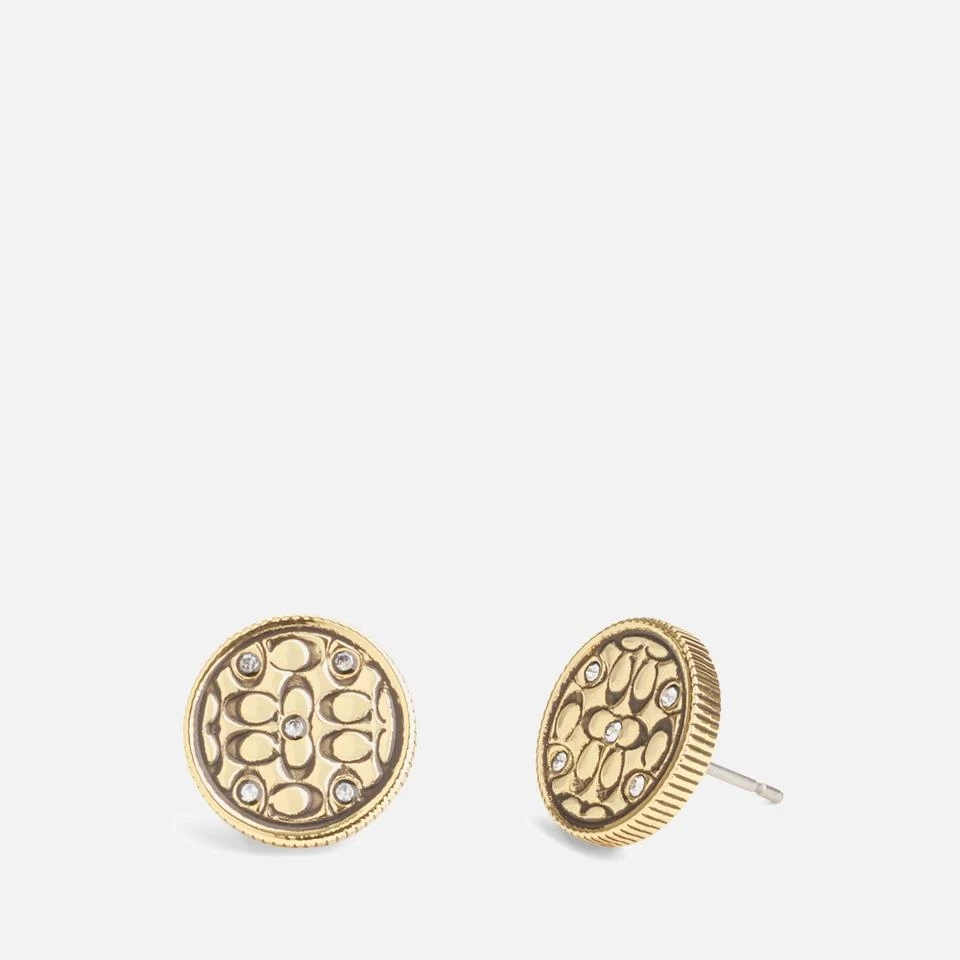 Coach Coach Signature Quilted Coin Stud Earrings 3