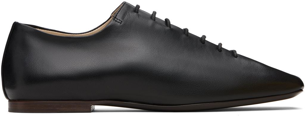 Lemaire Black Souris Flat Classic Derbys - Single Shoes - Free