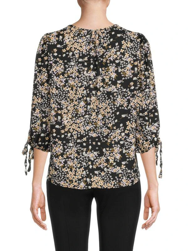 Renee C. ​Floral Puff Sleeve Chiffon Top 2