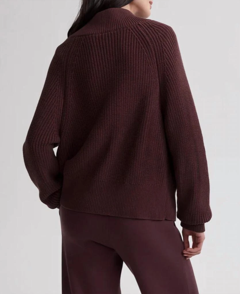 Varley Tessa Knit Jacket In Deep Mahogany 4