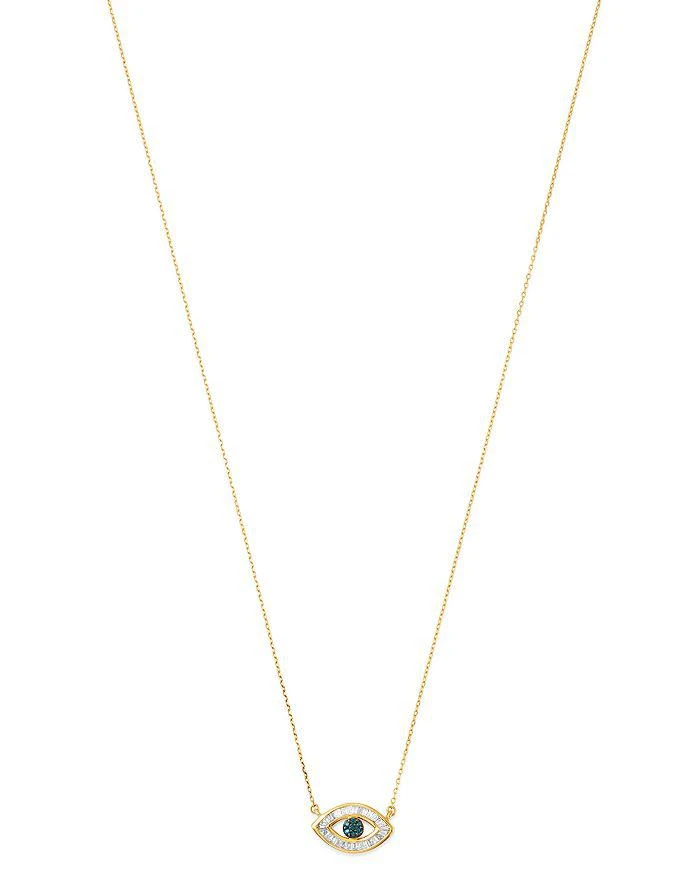 Adina Reyter 14K Yellow Gold White & Blue Diamond Evil Eye Pendant Necklace, 16" 1