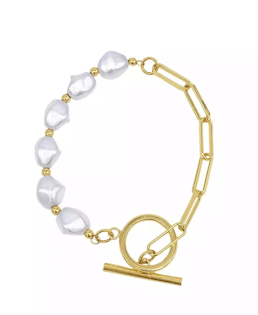 ADORNIA Chain Toggle Pearl Bracelet 1