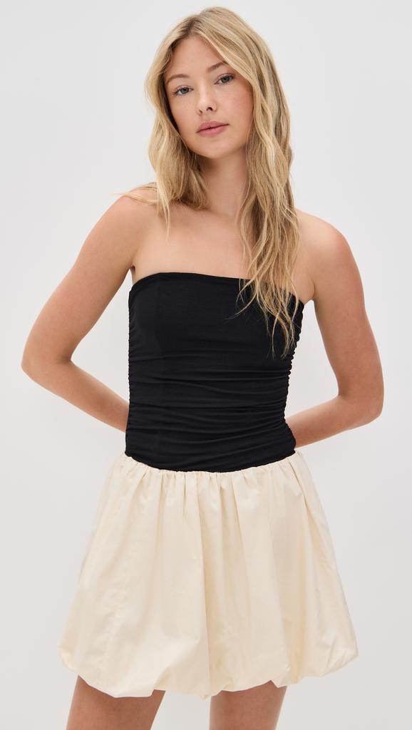 Moon River Strapless Two Tone Bubble Midi Dress
