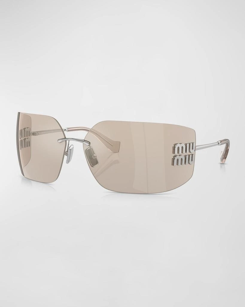 Miu Miu Metal Rimless Wrap Sunglasses 1