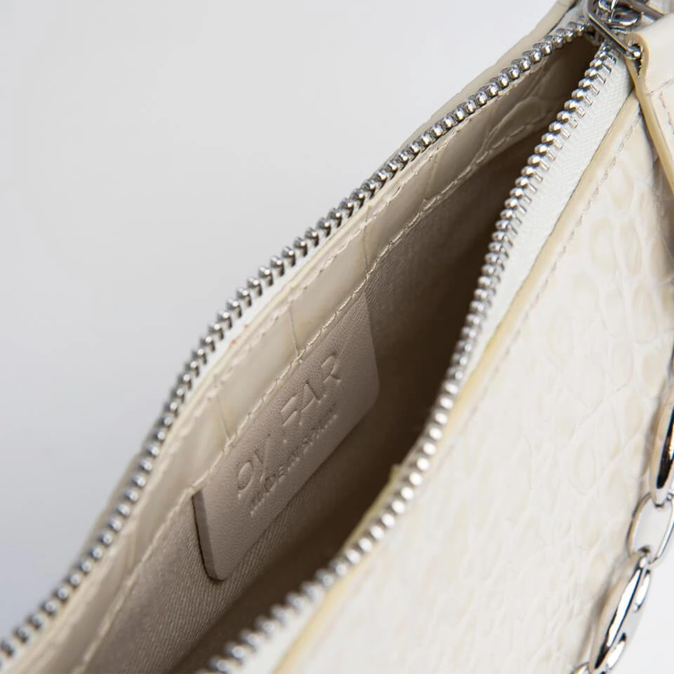 by FAR BY FAR Women
s Mini Rachel Croco Bag - Cream 6