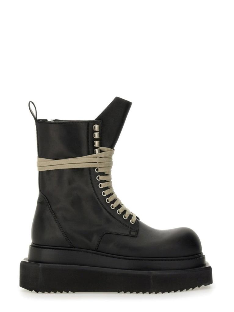 Rick Owens Black Porterville Army Mega Tractor Boots - Shoes