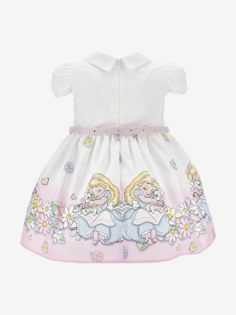 MONNALISA Baby Girls Alice In Wonderland Dress in White 2