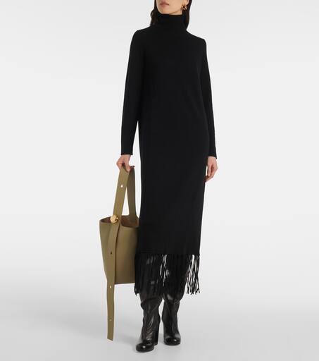 Jardin des Orangers Fringed wool and cashmere sweater dress