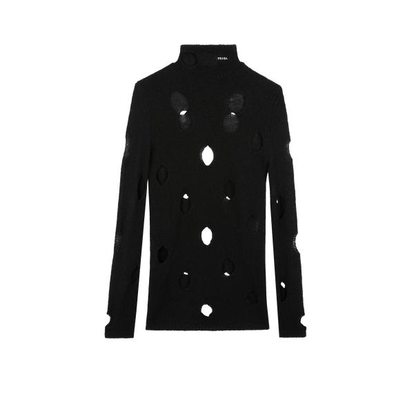 Prada Viscose turtleneck jumper with holes