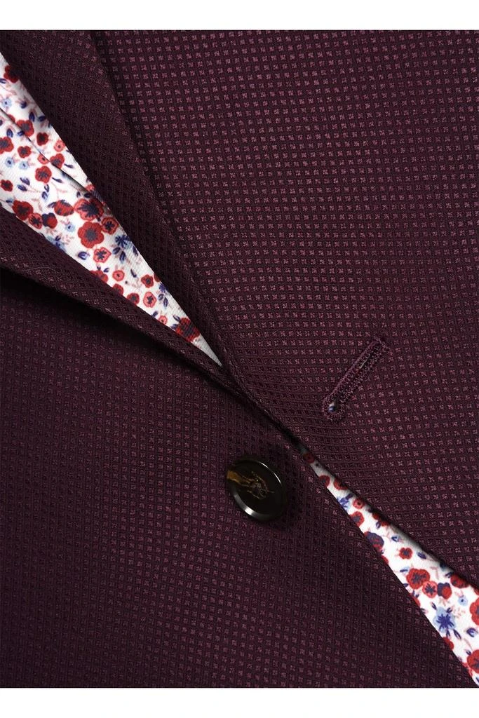 SAVILE ROW CO Burgundy Peak Lapel Slim Fit Blazer 8