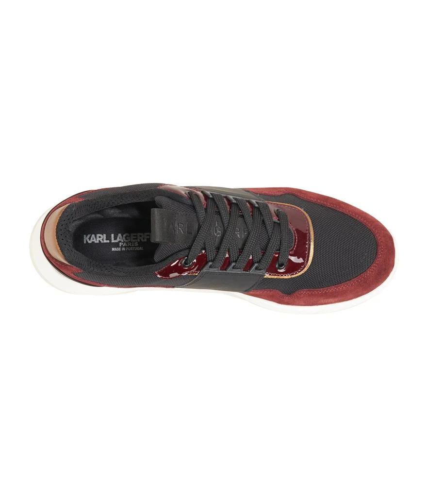 Karl Lagerfeld Paris SUEDE/NYLON SNEAKER ON WHITE SOL BURGUNDY 2