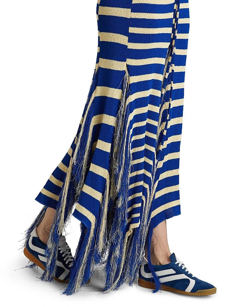 Proenza Schouler Yves Stripe Fringed Knit Dress 6