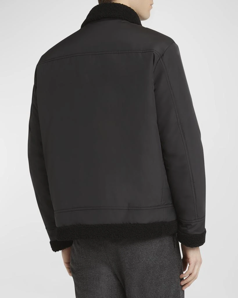 Kiton Men's Shearling-Trim Bomber Jacket 3