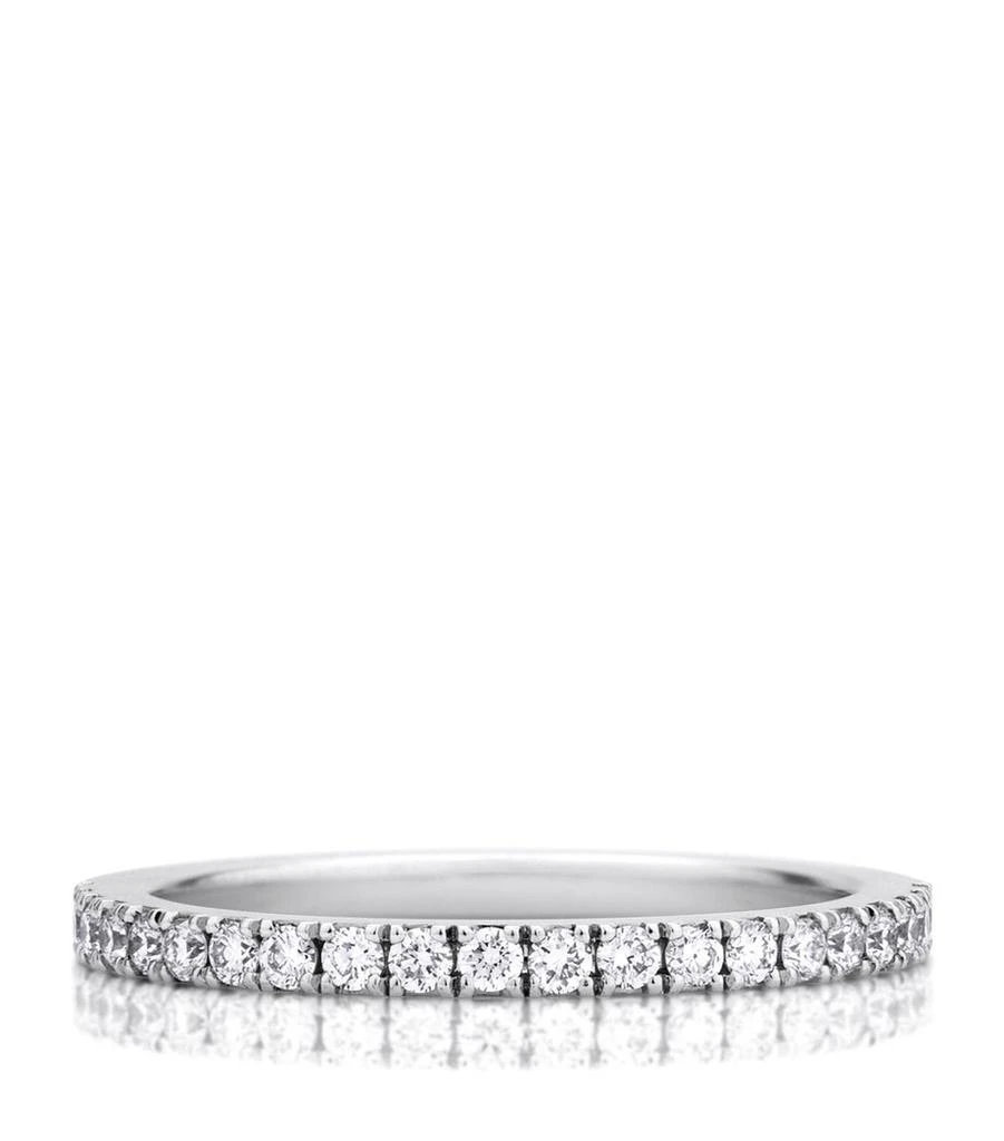De Beers Platinum Half Pavé Diamond Classic Band 1
