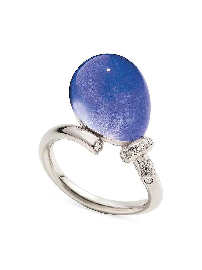 Vhernier Palloncino 18K White Gold, Rock Crystal, 
Multi-Gemstone Ring