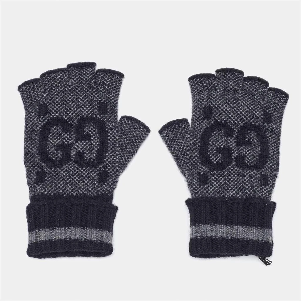 Gucci Gucci Black GG Cashmere Knit Fingerless Gloves S 1