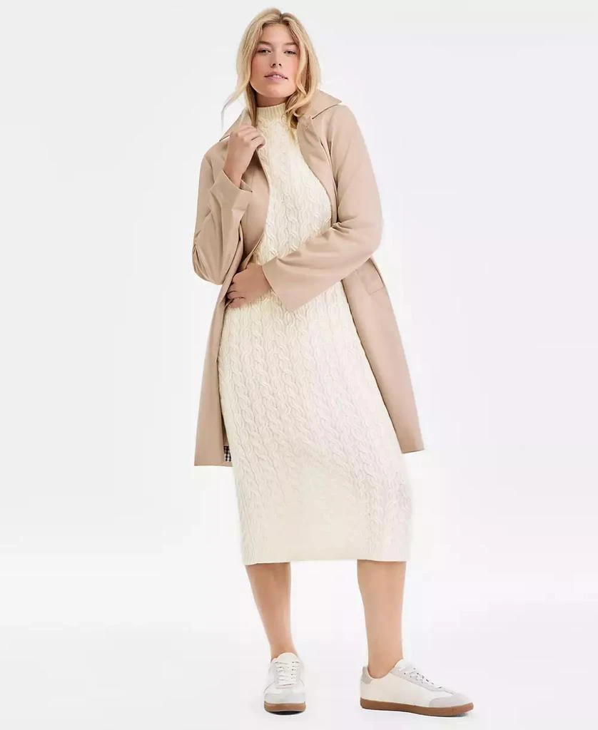 Charter Club Women's 100% Cashmere Cable-Knit Mock Neck Midi Dress, Macy's Exclusive 2