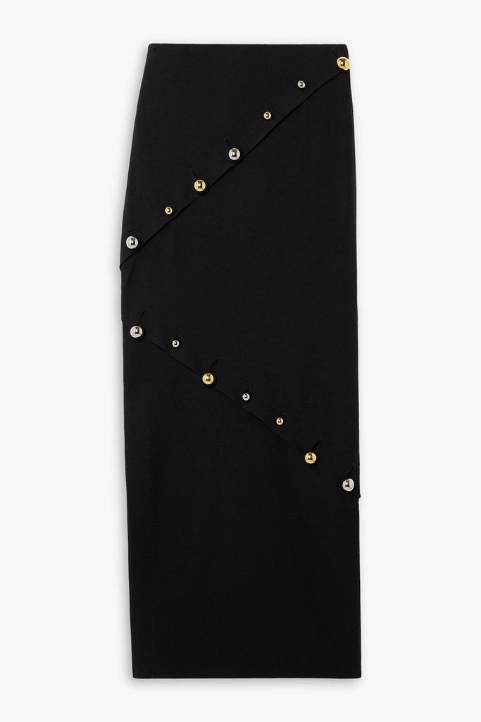 A.W.A.K.E. Mode Octopus button-embellished ribbed wool-blend maxi skirt