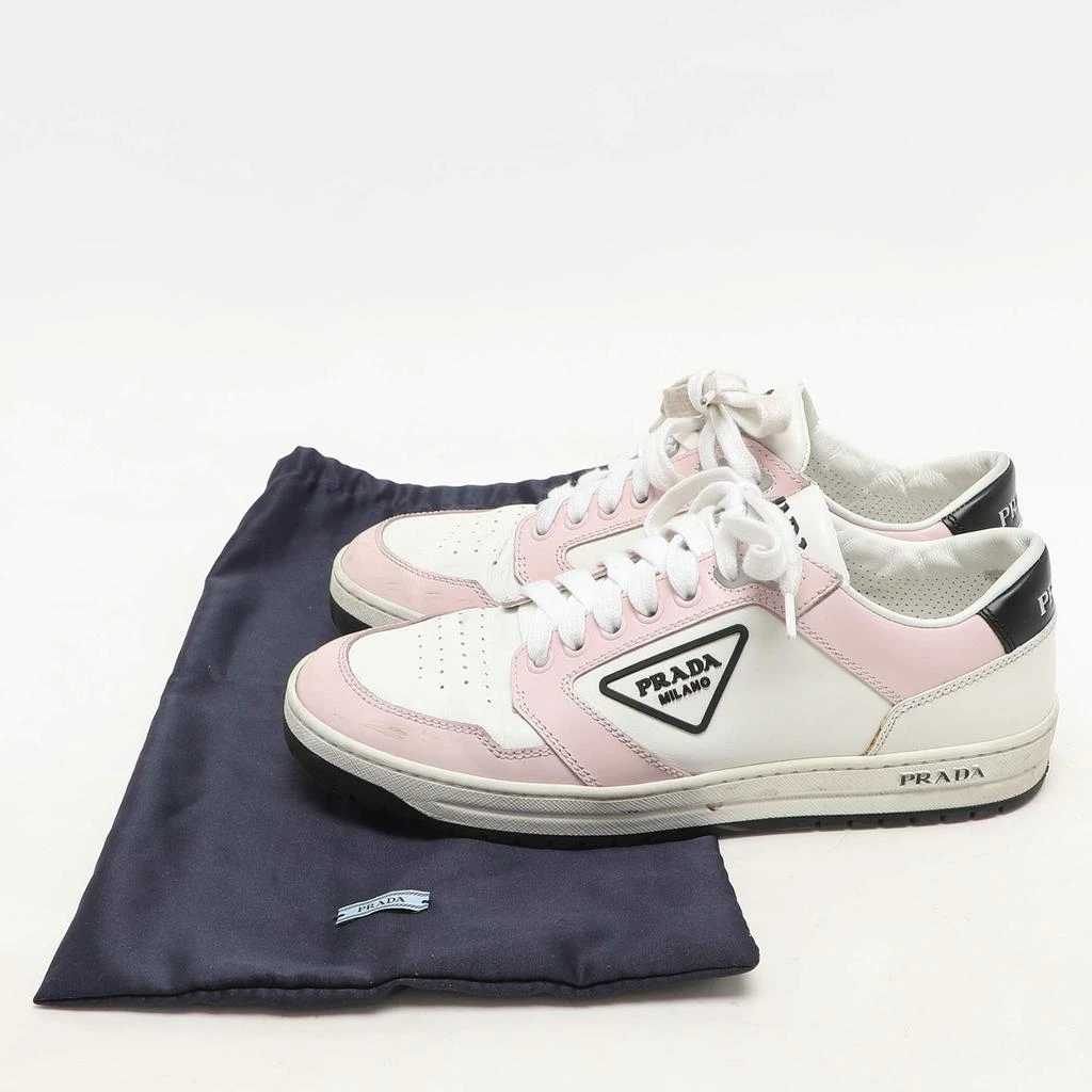 Prada Prada White/Pink Leather Low Top Sneakers Size 38 9