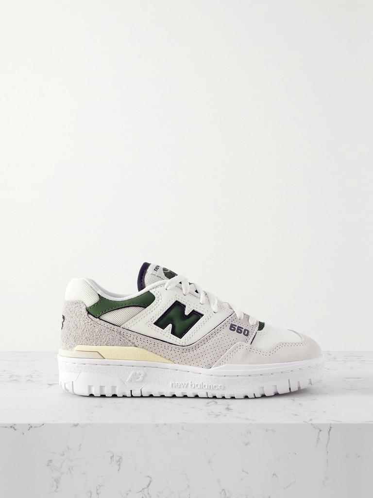 New Balance 550 绒面革边饰皮革网眼运动鞋  - US7