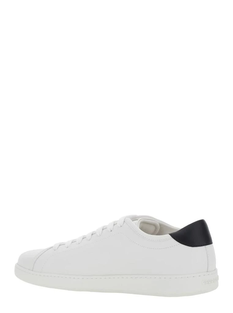 Salvatore Ferragamo White Sneakers With Gancini Print On The Side And Contrasting Heel In Leather Man 3