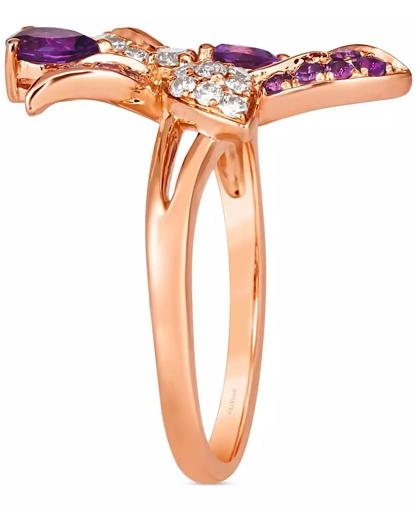 Le Vian Multi-Gemstone (5/8 ct. t.w.) & Nude Diamond (1/4 ct. t.w.) Flower Ring in 14k Rose Gold 3