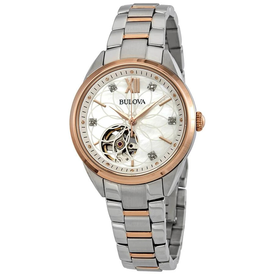 Bulova Classics Automatic Mother of Pearl Diamond Dial Ladies Watch 98P170 1