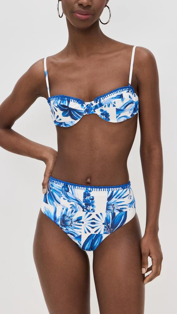 Farm Rio Garden Tiles High Waist Bikini Bottoms 3