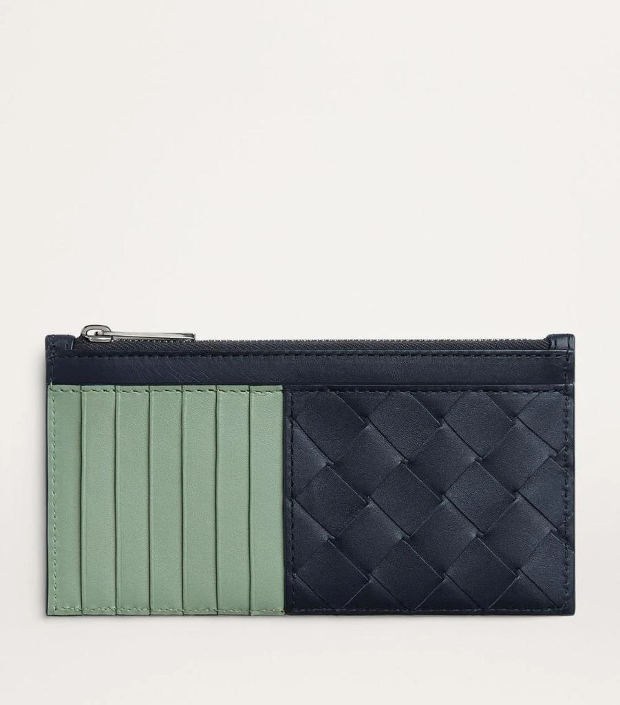 Bottega Veneta Leather Intrecciato Zipped Card Holder 2