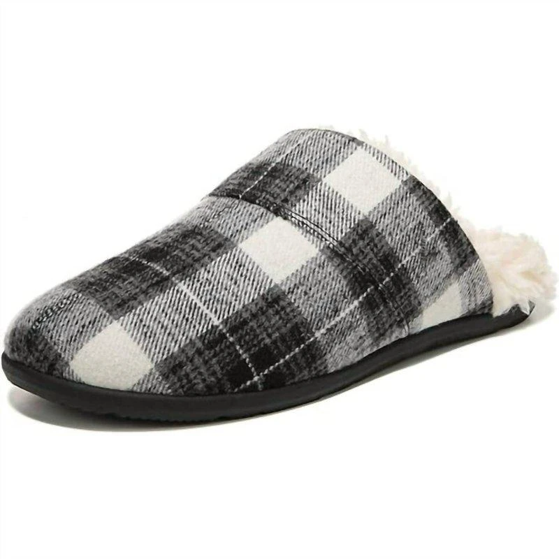 VIONIC Men's Alfons Orthotic Comfort Slipper Medium Width In Black Plaid 2