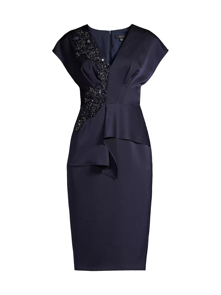Aidan Mattox V-Neck Cocktail Dress