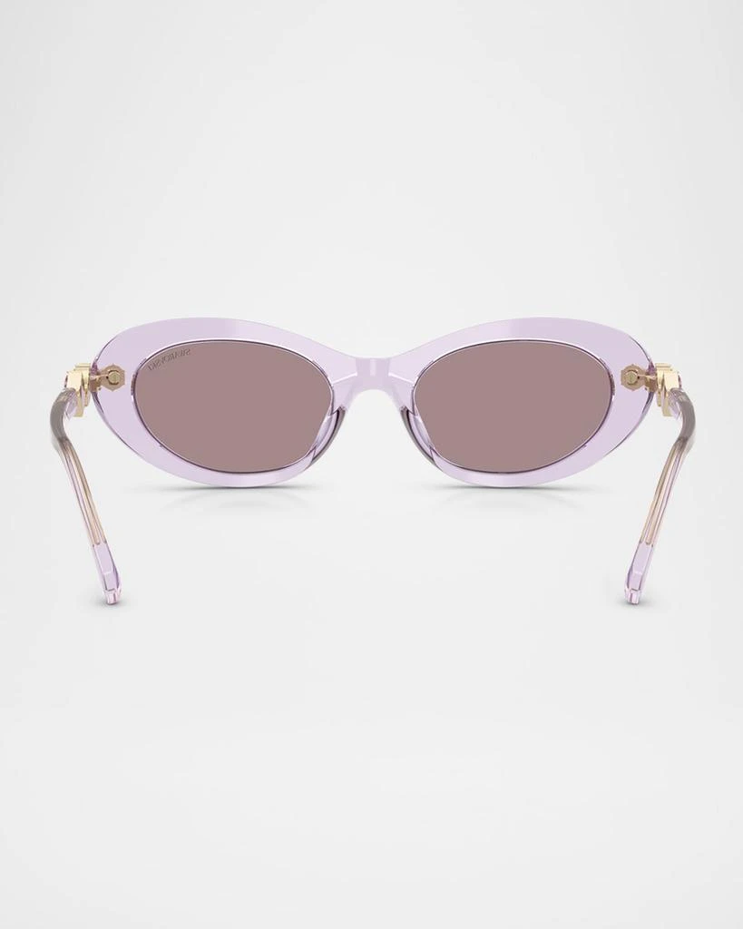 Oval sunglasses.  Swarovski crystal embellished Swarovski Eyewear Pavé crystal-embellished oval-frame  main image 2