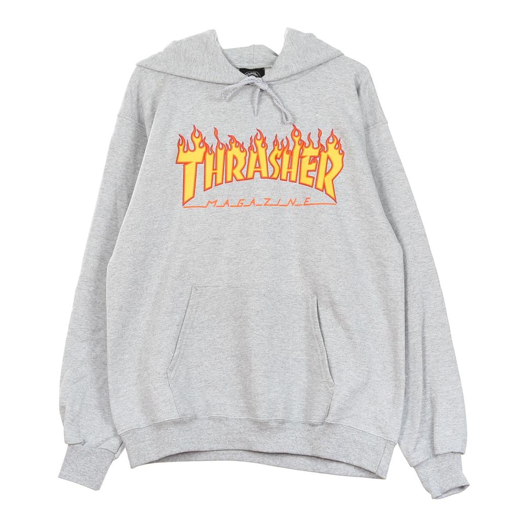 Thrasher Men's Hooded Sweatshirt Flame Hood Grey/yellow