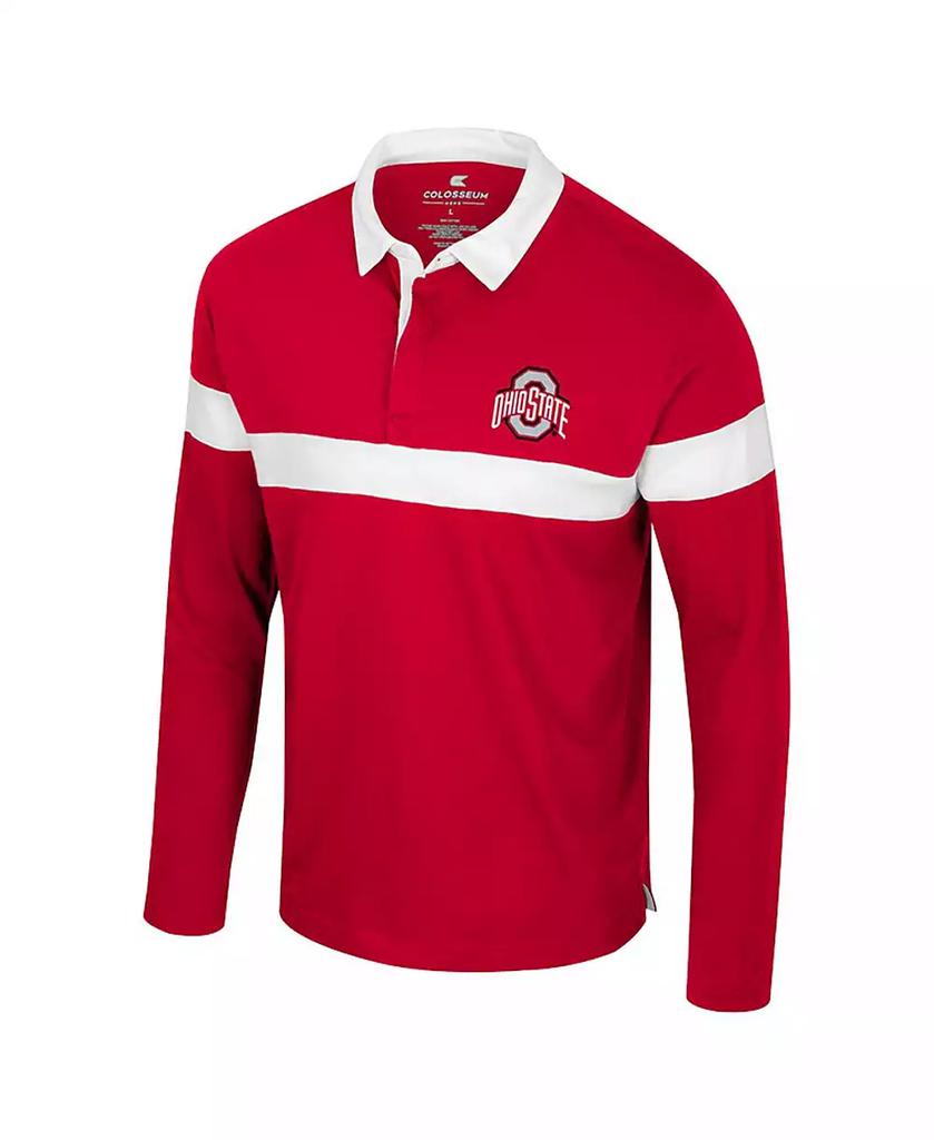 Colosseum Men's Scarlet Ohio State Buckeyes Too Cool For School Long Sleeve Polo