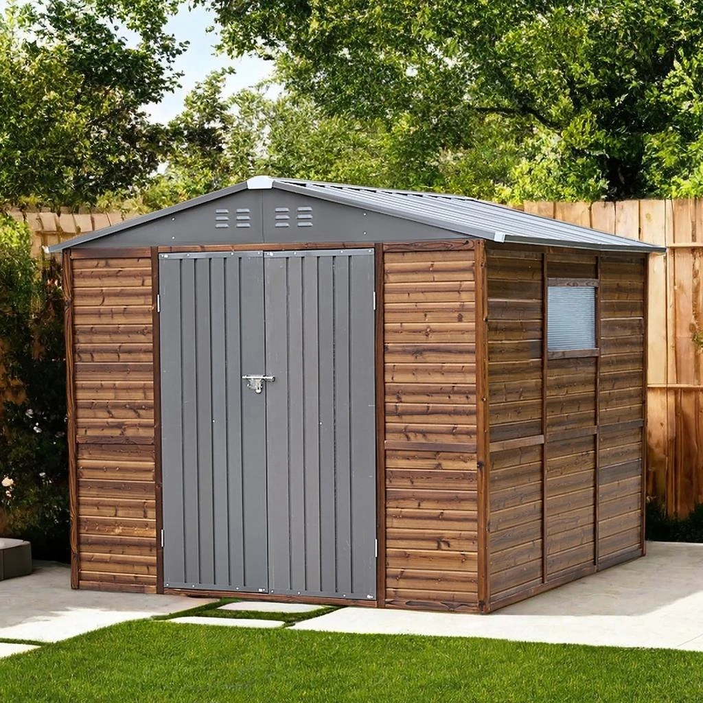 Streamdale Furniture Streamdale 8x8 Iron-Wood Tool Shed, Nature & Function 1